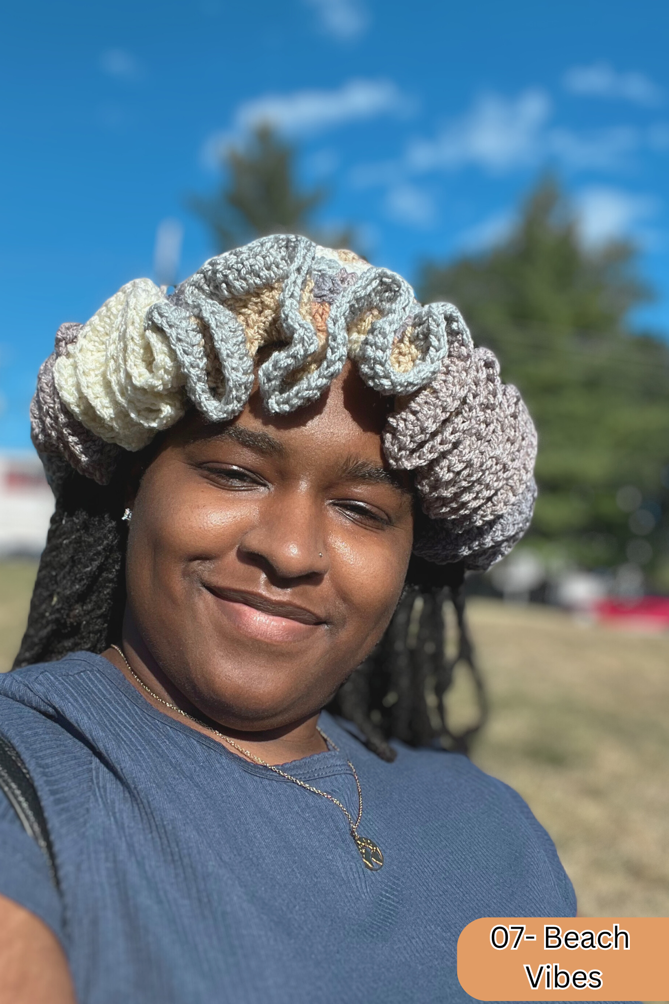Multi-Color Granny Stitch Ruffle Hat
